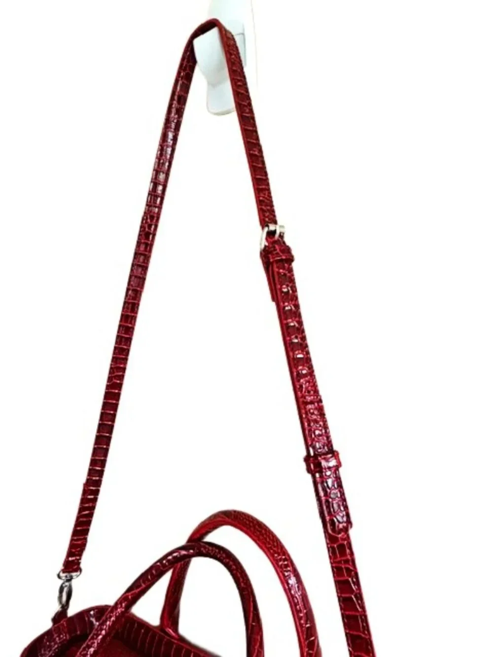 Primeware Burgundy Faux Croc Insulated Wine Dispenser Tote sans bladder